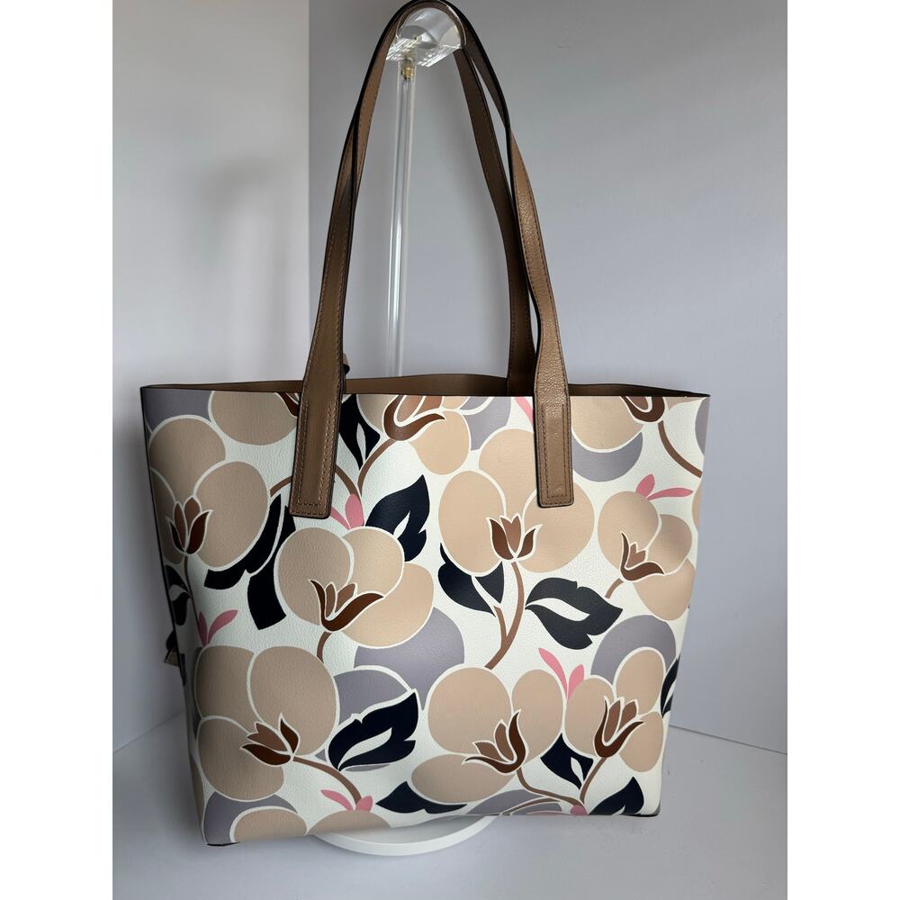 Kate Spade Mya Breezy Floral Reversible Tote + Zip Pouch Neutral - Picture 10 of 15